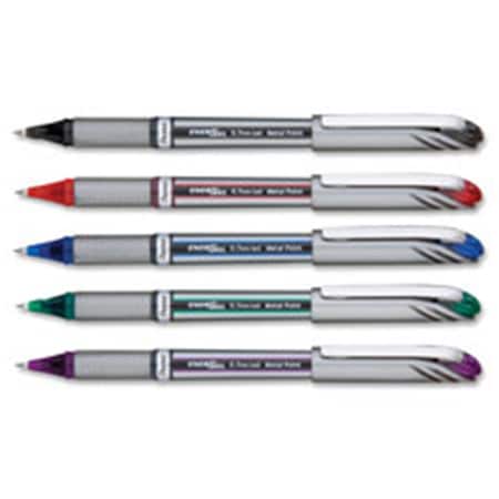 Pentel Ener Gel NV Medium Metal Tip Pens, Blue PENBL27C